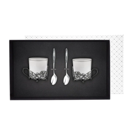 Кофейный набор Ажур посеребренный 20540₽