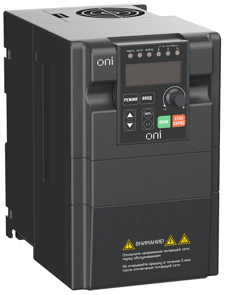 ONI Преобразователь частоты A150 380В 3Ф 3,7кВт 10А совстроенным тормозным модулем (A150-33-37NT)