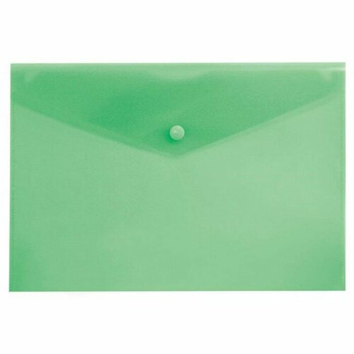 Папка-конверт на кнопке А4, 150 мкм, Calligrata, прозрачная, зелёная (10 шт) папка конверт на кнопке стамм а4 150мкм прозрачная зеленая 10 шт