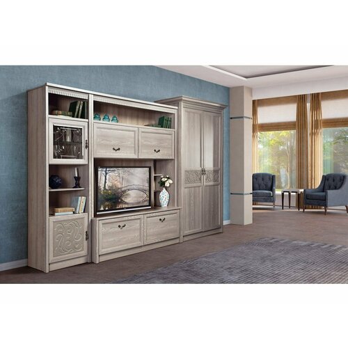 Гостиная Лючия 3 дуб оксфорд серый 120388₽