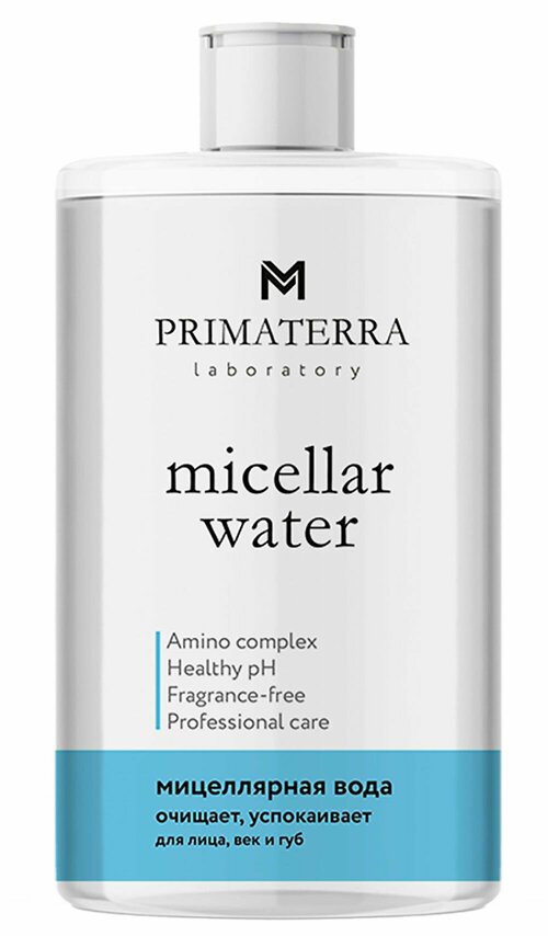 Мицеллярная вода Primaterra laboratory Micellar water для очищения кожи лица, век и губ / 430 мл.