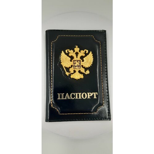 фото Обложка для паспорта кожевенная мануфактура, черный