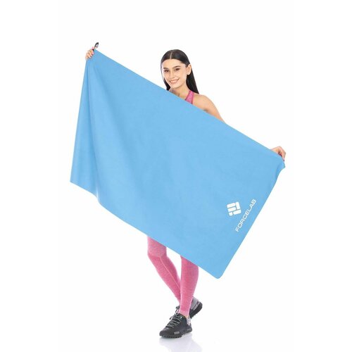 Полотенце FORCELAB большое спортивное быстросохнущее мягкое из микрофибры для бассейна тренировок фитнеса спорта для рук и лица размер 80х130 голубое 780₽