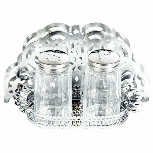 Набор для специй nouvelle daily 2 предмета с салфетницей на подставке стекло металл 1757₽