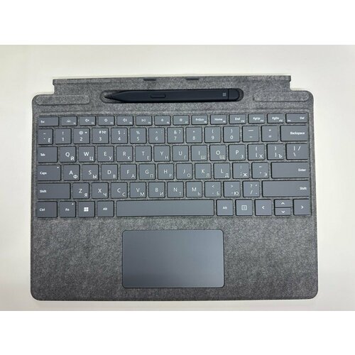 Клавиатура Microsoft Surface Pro 9 и Стилус, Русский Шрифт, Серый Цвет клавиатура microsoft surface pro x 8 9 signature keyboard platinum slim pen 2