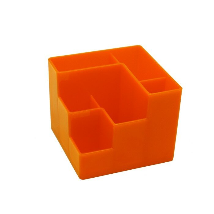 Подставка-органайзер для канцелярии 6 отделений цвет оранжевая (комплект из 6 шт)