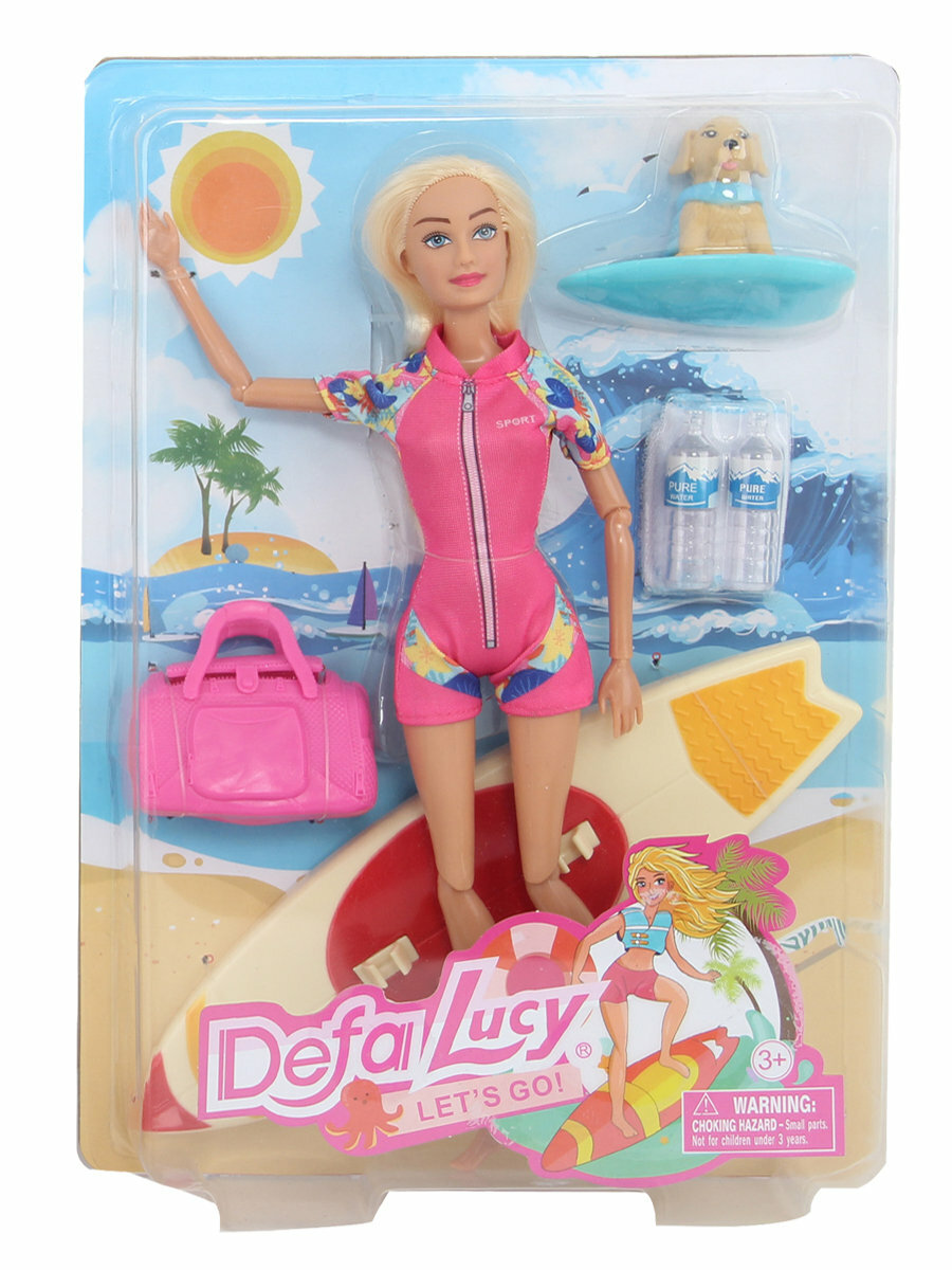 Игровой набор "Катание на сёрфинге" (29 см, питомец, аксесс., в ассорт.) (8471)