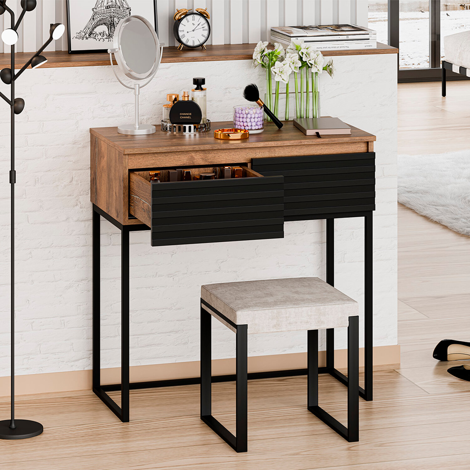 Консоль Brevita Dakota 80 напольная, черная