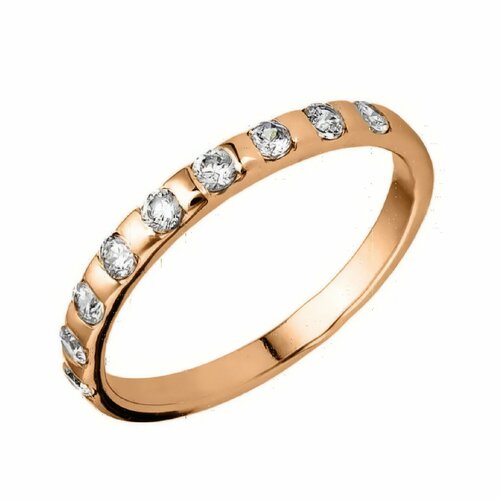 Кольцо JEDA, красное золото, 585 проба, фианит, размер 17.5