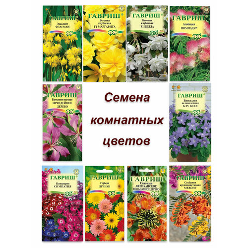 Набор семян, Семена комнатных цветов эвкалипт, бегония, альбиция, баухиния, абутилон, филодендрон, гербера, спатодея, папайя семена набор семян комнатные цветы куфея бегония фикус пеларгония лавр жаккарда циперус и др 10 пакетов