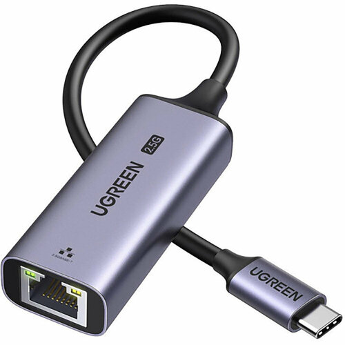 Адаптер UGREEN CM648 (25052) USB-C 3.1 to RJ45 2.5G Ethernet Adapter. Цвет: серый адаптер ugreen cm275 70446 usb c to rj45 2 5g ethernet adapter цвет серый космос