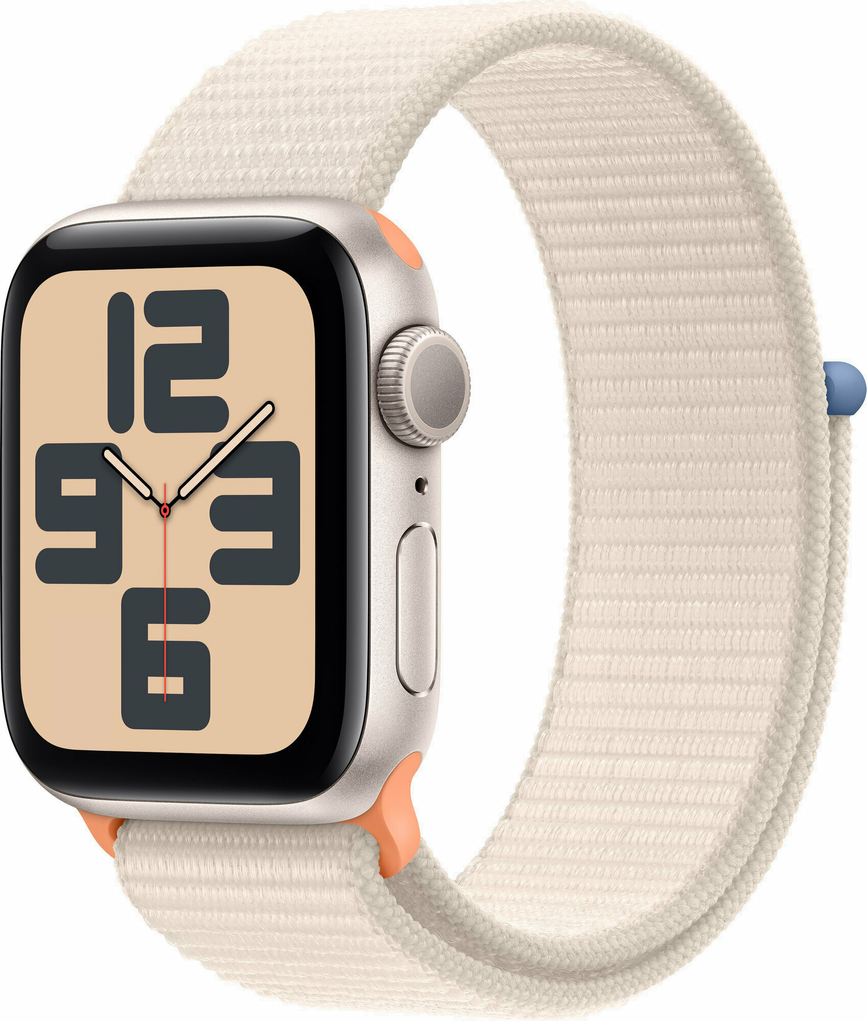 Умные часы Apple Watch SE (2-е поколение 2023), 40 мм, алюминий цвета «сияющая звезда», тканевый ремешок — фото 1