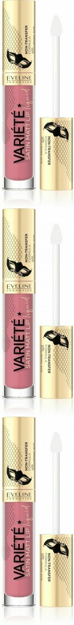 Eveline Cosmetics Губная помада Variete Perfect Matte Lip Ink, жидкая, матовая, с гиалуроновой кислотой, № 13, 3 шт.