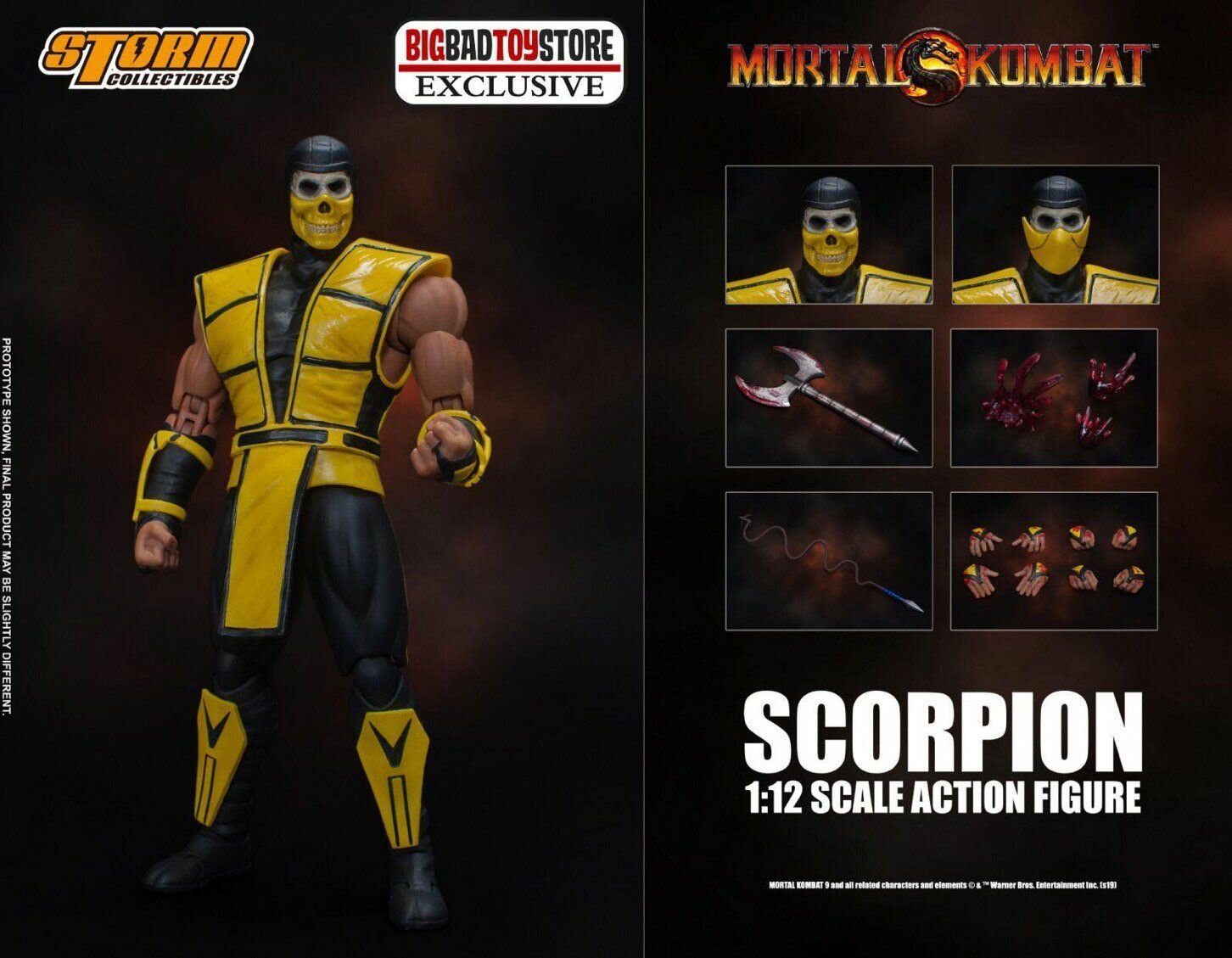 Фигурка Скорпион Эксклюзив - Мортал Комбат 3. Scorpion bbts Exclusive - Mortal Kombat 3. Storm Collectibles