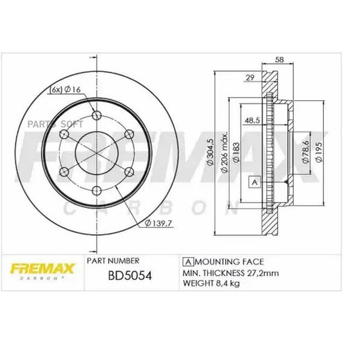 FREMAX BD5054 тормозной диск перний CADILLAC ESCALADE 2002305