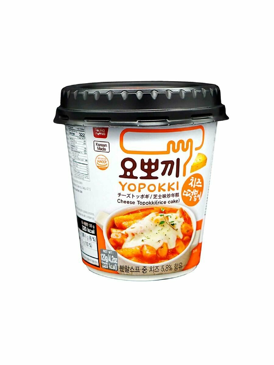 Рисовые клецки Young Poong Yopokki Rice Cake Topokki с сырным вкусом, 120 г