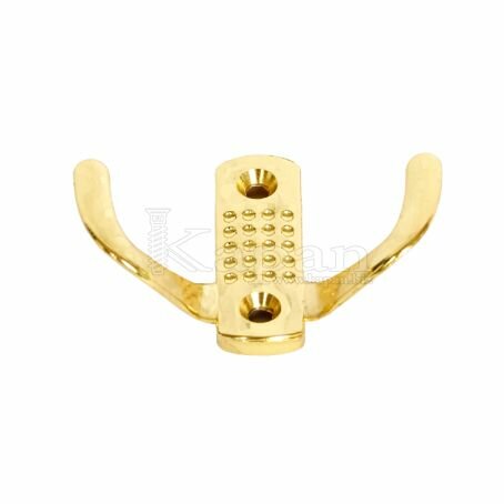 Мебельный крючок-вешалка 2-х рожковый золото 4 штуки V. Naktoli 2 PB Бренд Kapan