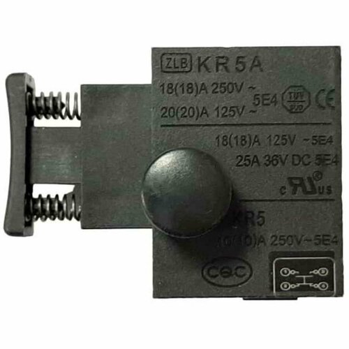 Выключатель KR5A (214) с фиксатором 18A, 250V для электроинструмента крышка пробка маслобака для пилы интерскол пц 16т 01 пц 16 2000т