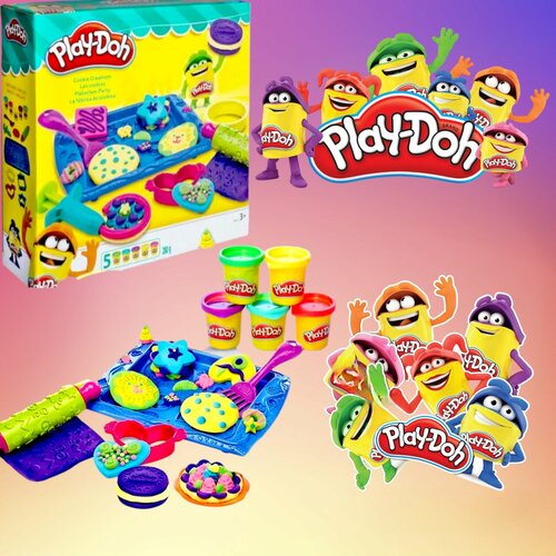 Play doh печенье play doh пластилин смузи банан клубника f5385 f3568