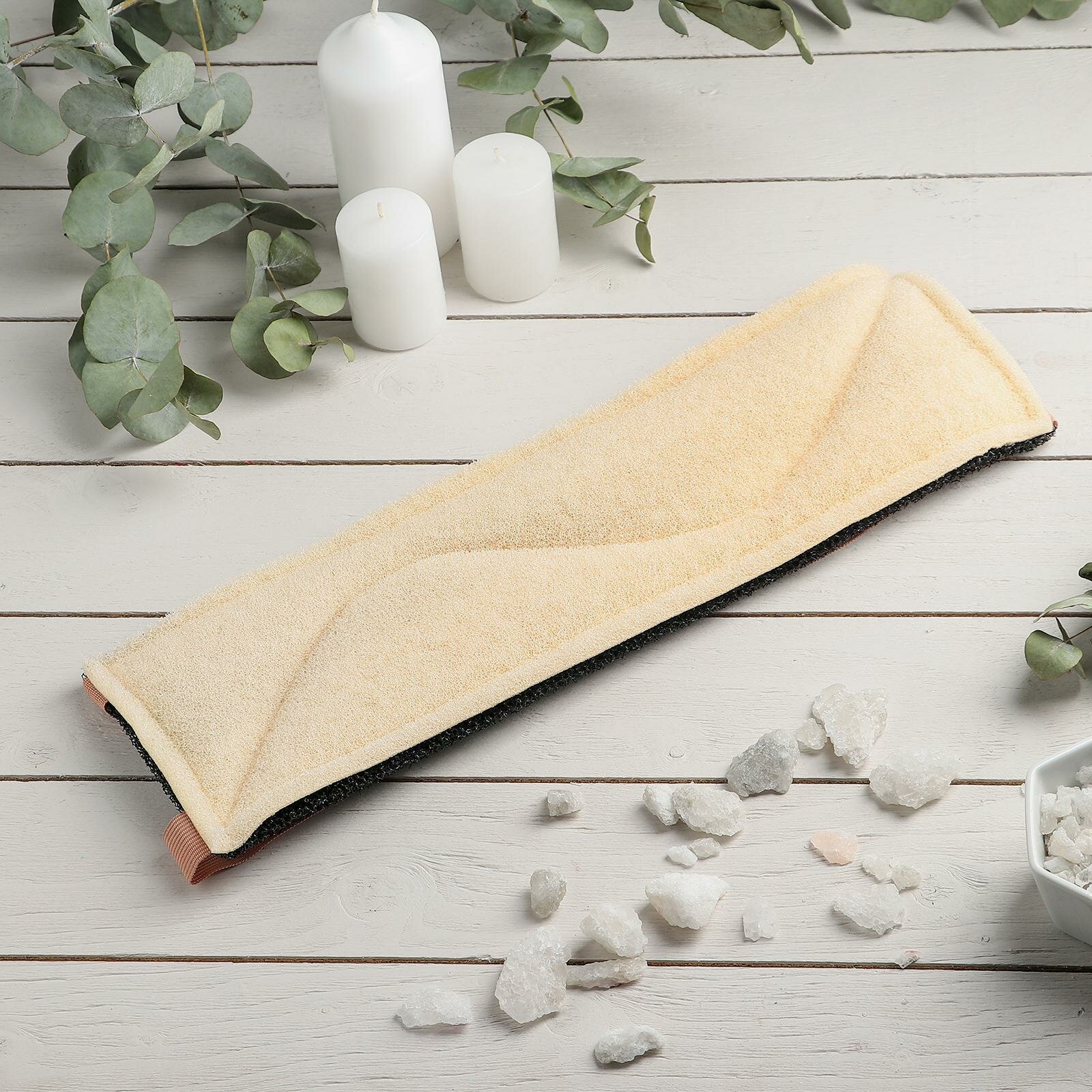 Мочалка лента Шахтерская микс  День   Ночь   жёсткая  37х11 см