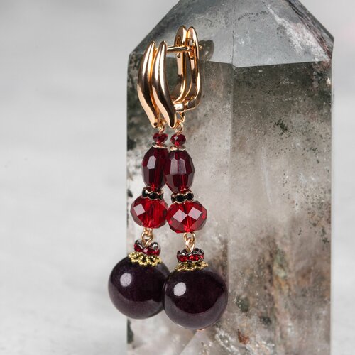 Серьги Diana Savitskaya гранат красный 3500₽