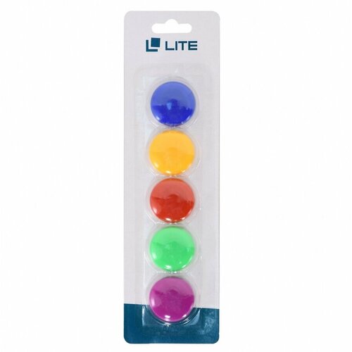 Магнитный держатель для досок LITE (d=30мм, круг) цветной, блистер, 5шт.