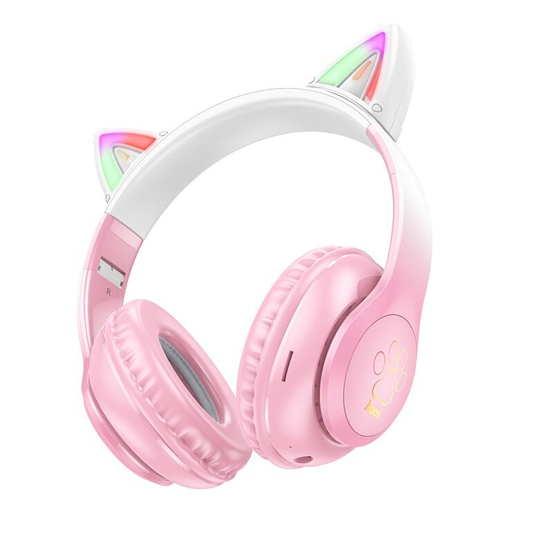 Беспроводные полноразмерные наушники Hoco W42 Cat Ears, cherry blossom