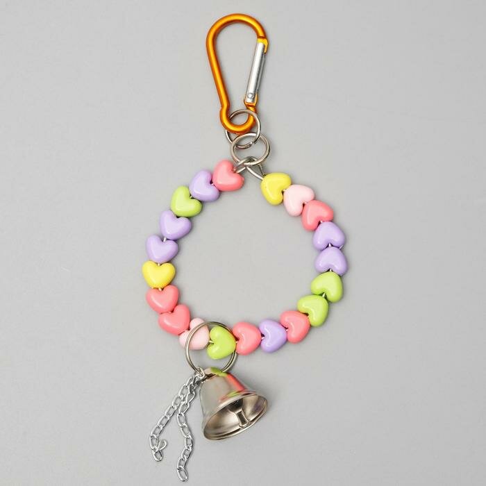 Игрушка для птиц "Кольцо из бусин" с колокольчиком 6 х 17 см 1000193