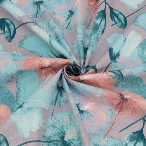 Ткань для шитья хлопок, 1 Метр ткани, Поплин 115 гр/м2, Отрез - 150х400 см, № 972/3 Вальс цветов