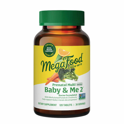 Megafood, Baby & Me 2, Prenatal Multi, мультивитамины для беременных, 120 таблеток