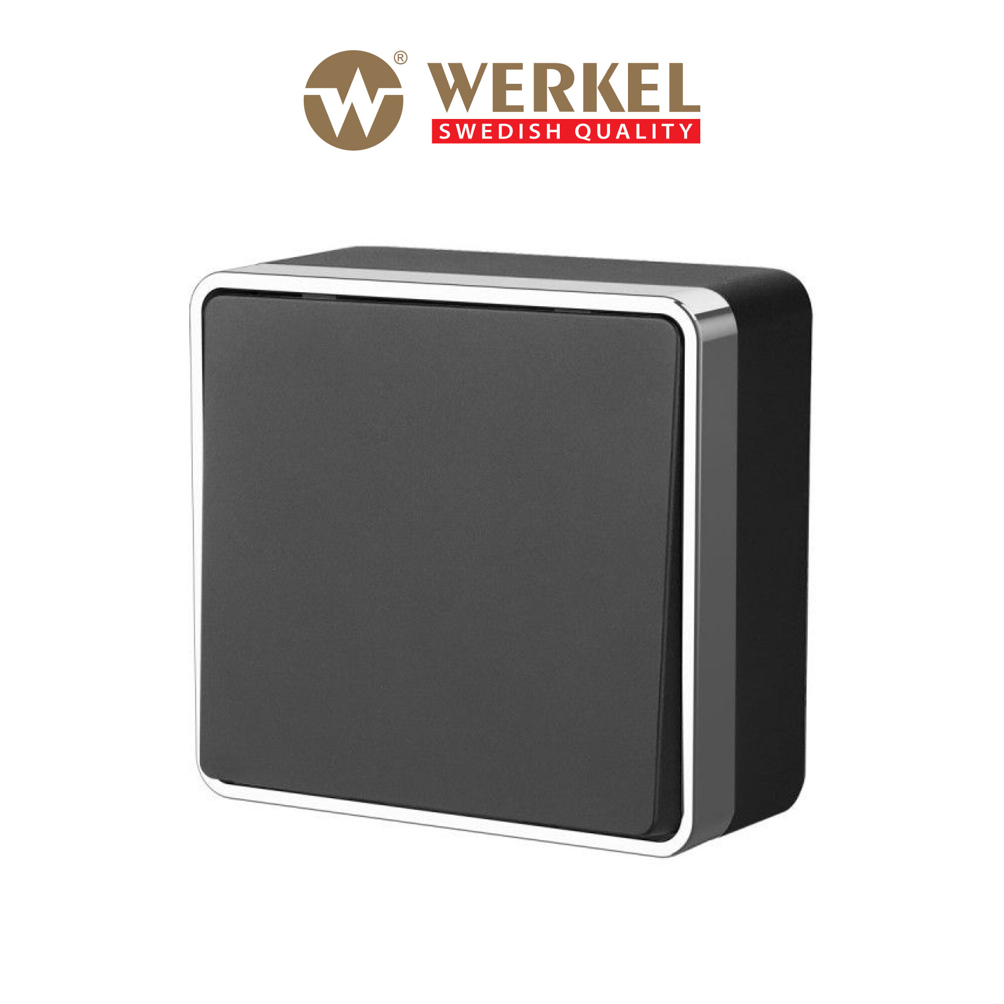 Накладной выключатель одноклавишный Werkel Gallant W5010035 черный/хром IP20