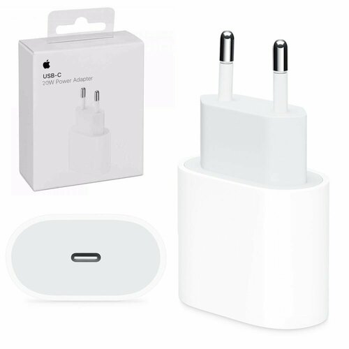 Сетевое зарядное устройство для iPhone, iPad, MacBook, 20W USB-C Power Adapter сетевое зарядное устройство apple 20w usb c power adapter mhje3zm a белый еас