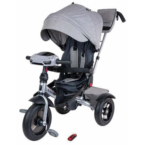 Велосипед-коляска трехколесный с ручкой TECH TEAM Luxury grayсерый 11 NN012176 15939₽