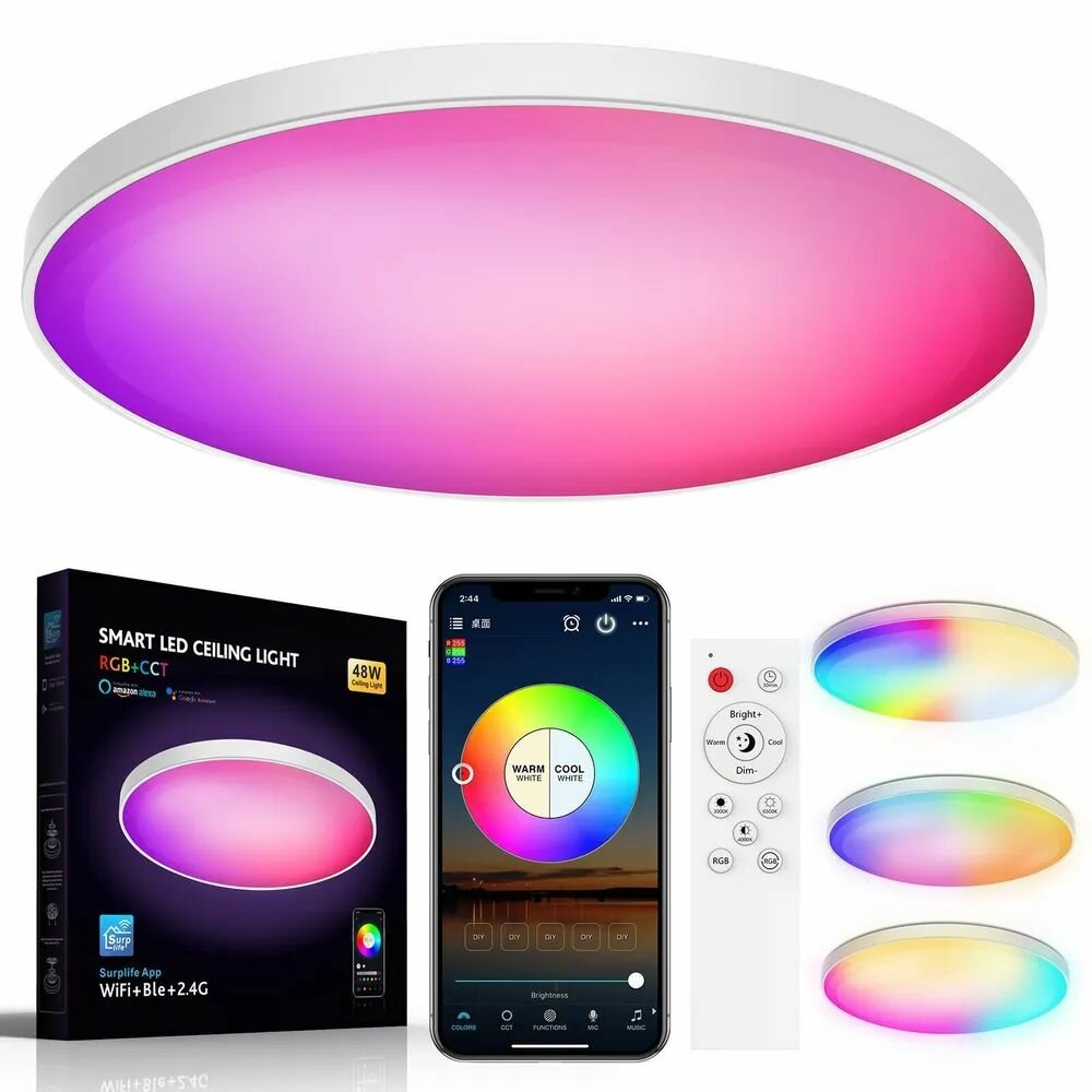 Умная RGB люстра Semash Home с Алисой и Wi-Fi пультом