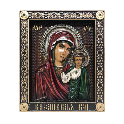Икона Казанской Божией Матери красная пресня подвеска икона казанской божией матери позолота