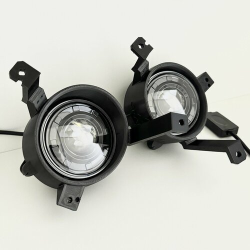 LED Laser Противотуманные фары (с линзой) для Mitsubishi Grandis 2003-2009 г. в.), с чёткой светотеневой границей и регулировкой по высоте