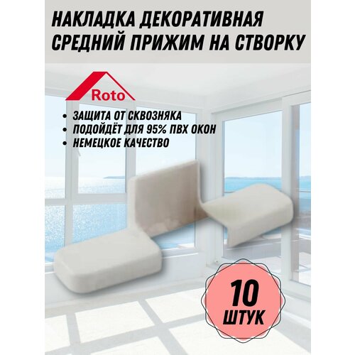 Накладка декоративная средний прижим на створку, белая