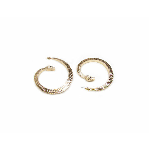 Серьги пусеты Irina Moro, фианит, размер 52 мм, черный, золотой