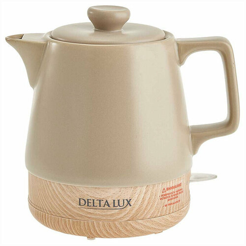Чайник DELTA LUX DE-1013 бежевый 1200 Вт, 1,0л
