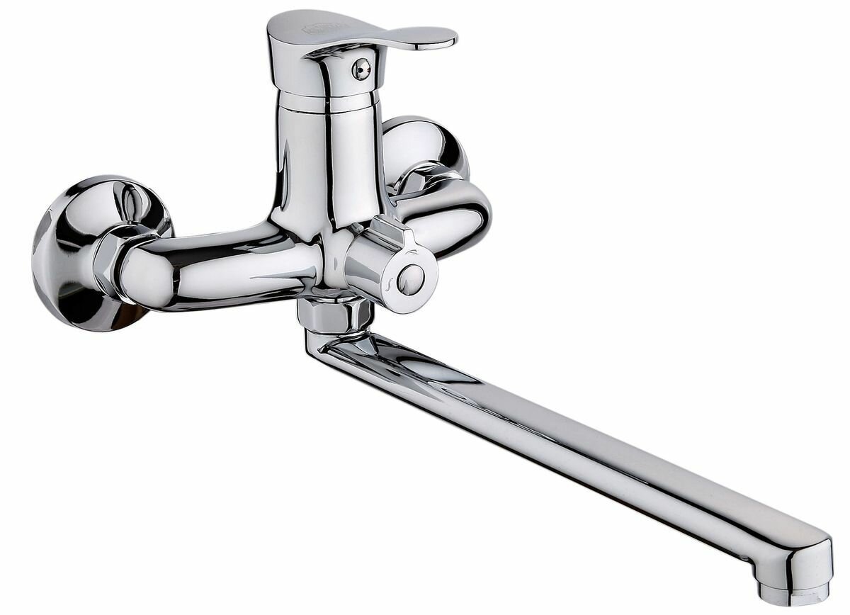 Смеситель для ванной с душем РМС SL86-006E длинный поворотный излив