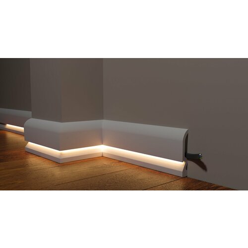 Плинтус напольный из дюрополимера DD700 под светодиодную подсветку Decor-Dizayn