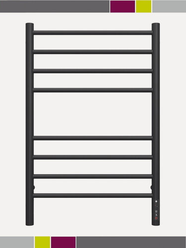 Изображение товара Электрический полотенцесушитель с терморегулятором из стали для ванной черный правый ТЭН 50 х 80 см / Аврора Terminus