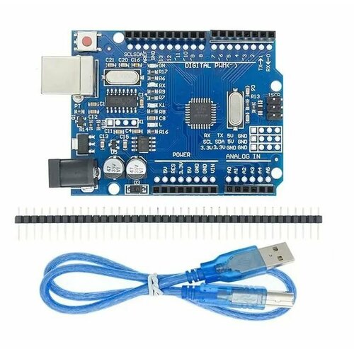 Контроллер плата Arduino UNO R3 CH340G + USB кабель в комплекте