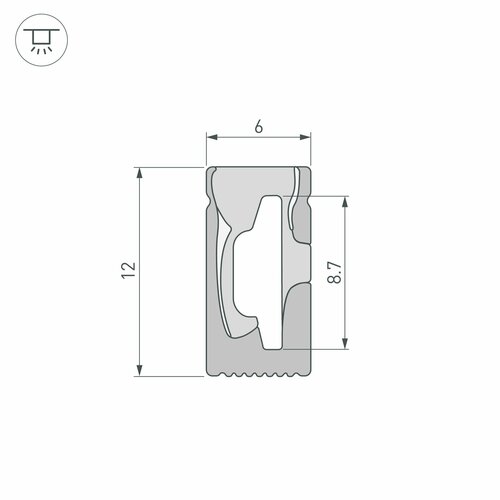 фото Силиконовый профиль wph-flex-0612-side-s8-5m black (arlight, силикон) 045782