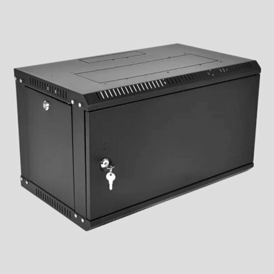 Шкаф телекоммуникационный настенный разборный Цмо эконом 6U (600 350) дверь металл цвет черный (ШРН-Э-6.350.1-9005)