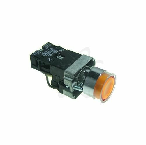 Кнопка Saroglidi Electric SBY5, круглая, жёлтая, с подсветкой, 10А, 220В 1NO