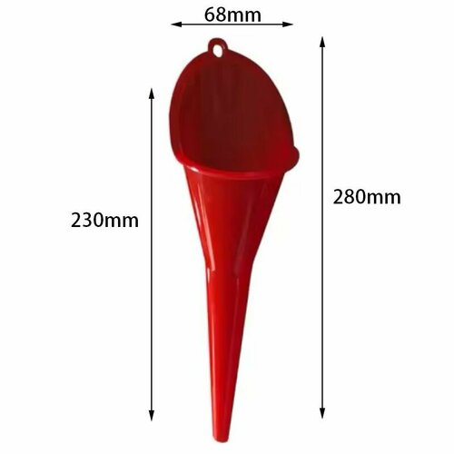 Воронка красная, самая удобная бытовая воронка, ударопрочный, эластичный пластик, заливная горловина незаменима для труднодоступных мест в мото и авто, для Бензина / Масла / Воды
