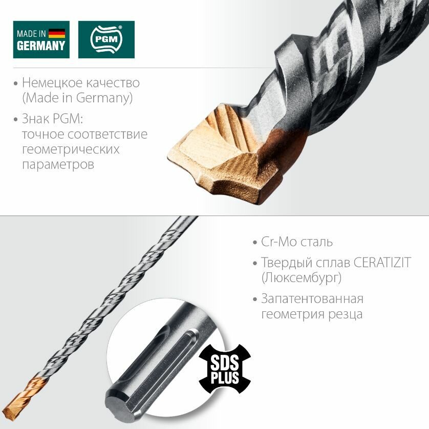 Бур 6х100х160мм Kraftool CERATIZIT CARBIDE SDS+