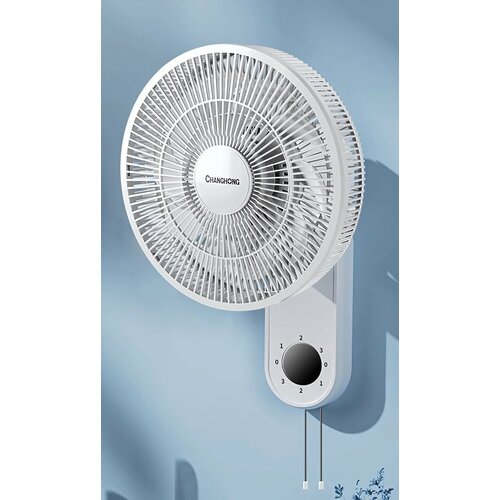 Настенный вентилятор Changhong механический, поворотный, 3 скорости, белый