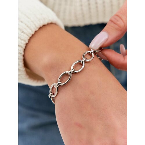 Браслет-цепочка SKAZKA Natali Romanovoi серебро 925 проба родирование длина 185 см серебристый 3770₽